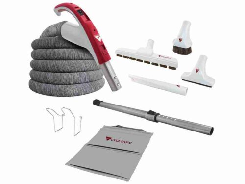 Attachment kit 24V with SoftTouch hose and Exclusive Cyclovac handle - Super Luxe brush 12 in. (30.5 cm)